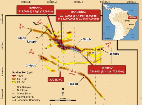 Image showing location of gold deposits
